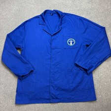 VINTAGE französische Jacke Erwachsene groß blau Arbeitskleidung Fischgrät Out...