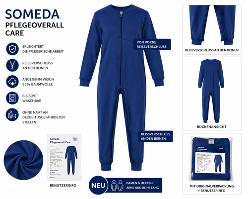 Pflegeoverall care blau - care, damen