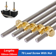 T8 Trapezgewindespindel Leitspindel 8mm Länge 100-330mm mit Messingmutter