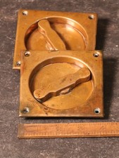 Paar flächenbündige Türgriffe, Einsteck-/Schiebetürgriffe, einbaufertig, sehr guter Zustand