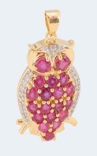 Harry Ivens IV Anhänger Silber 925 vergoldet Sambia Rubine und Zirkone