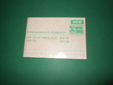  Betriebsanleitung +Fahrzeugpaß, DKW 531 mit SACHS Motor 505/1B &505/2B original