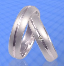 2 Hochzeitsringe Trauringe Verlobungsringe mit Stein , Silber 925 , J9-1