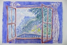 Wilhelm Klußmann Aquarell 1992 sig. Mallorca  34x49cm N-1224