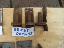 3 große Kloben Eisen 98 x 35mm mit 13er Dorn für Stalltor - Türbänder