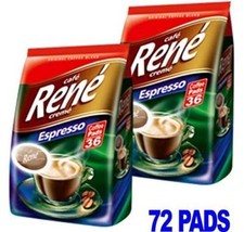 Philips Senseo 72 x Cafe Rene Cremé Espresso Röstung Kaffeepads Pods Beutel