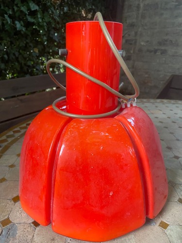 Rote vintage glaslampe der - vintage,