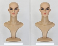 2X Perückenkopf Dekokopf Make Up Schaufensterpuppe Mannequin Torso Perücke Kopf