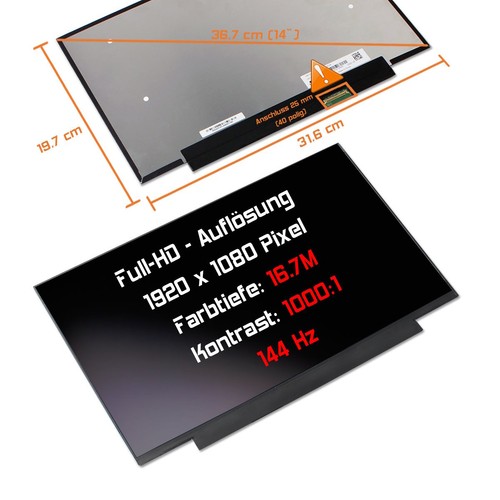 Led display matt passend - 14",