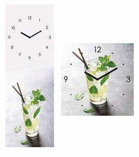 Wanduhr Glas Eiswürfel