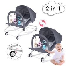 Babywippe Babyschaukel Babywiege Liege Faltbar Mobile mit Spielebogen Rollen