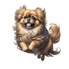 4x 18x18 cm Pekingese car