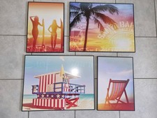 USA Bilder Auf Leinwand 4x Miami Beach Florida Poster Foto Wandbild Deko Bild