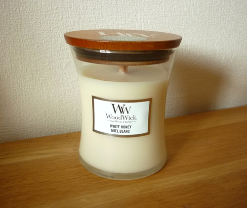 Woodwick duftkerze white honey - white,