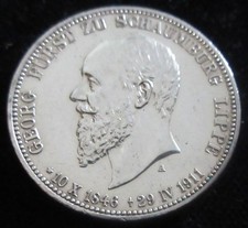 MDS DEUTSCHES REICH KAISERREICH SCHAUMBURG LIPPE 3 MARK 1911 A "GEORG"SILBER #AC