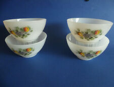 ARCOPAL France Schale Müslischale Motiv Obst Design Milchglas 70er Jahre WIE NEU