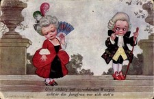 Künstler Ak Colombo, E., Kinder, Mädchen mit Fächer, Und züchtig... - 4854088