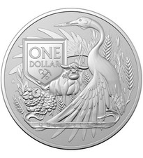 COAT OF ARMS AUSTRALIA 1 OZ SILBER MÜNZE 2023 1 DOLLAR BU IN KAPSEL