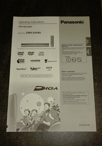 Panasonic dmr eh585 operating - dmr-eh585,