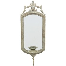 Wandspiegel Vintage  mit Kerzenhalter Shabby Chic Metall H 72 cm x 28 x 14,5