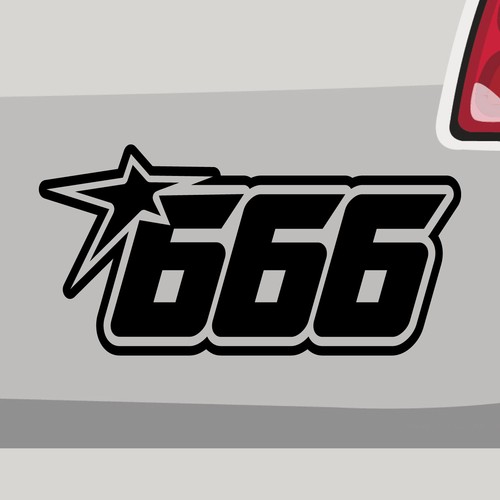 Startnummer 666 aufkleber hexe - startnummer,