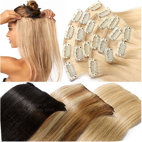 25cm 60cm echthaar clip - 25cm-60cm,