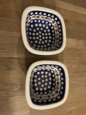Bunzlauer Keramik  Boleslawiec Made in Polen Viereckige Kompottschalen