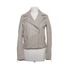 H&M, Bikerjacke, Damen, Größe: 36, Beige, Polyester, Einfarbig, Lederimitat -G2g