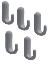 Garderobenhaken grau Kleiderhaken 50 mm Kunststoff Einzel Haken Wandhaken Set