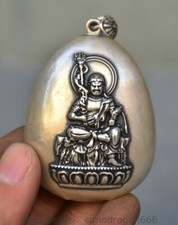 2.2" Tibet Buddhismus Silber Japan Fudo Myo-o,Acalanatha Wörter Statue Anhänger
