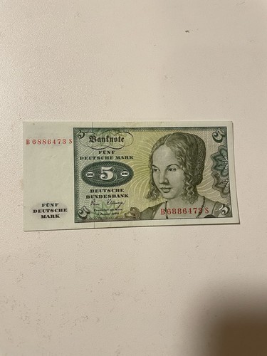 Fünf deutsche mark schein - deutsche,