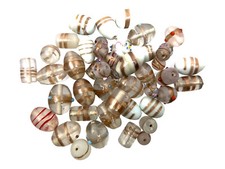 Glasperlen Mischung, beige,60g, ca 20 Perlen, versch. Formen u.Größen