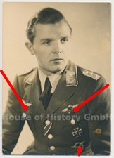 125288, Portraitfoto Luftwaffe Hauptmann, Flugzuegführer Frontflugspange, EK