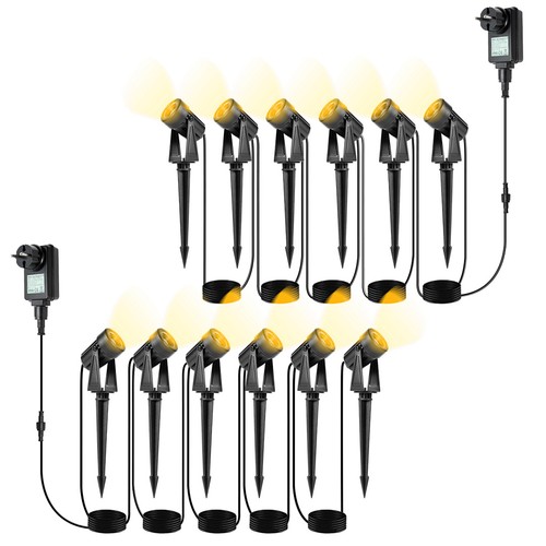 6er set gartenstrahler mit - set,