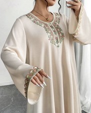 Beiges damen kaftan kleid - damen-kaftan,