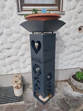 Säule Schale Dekosäule Rostsäule Edelrostsäule Gartendeko Pflanzenständer Stele