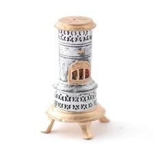 Dolls House DF681 alter Ofen silber/gold 1:12 für Puppenhaus