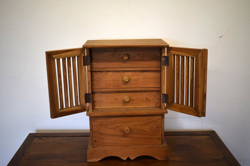 Teakholzschrank mit - , 4