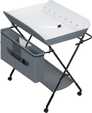 Wickeltisch Mobiler Klappbar Höhenverstellbar aus Metall Oxfordgewebe tw013gr