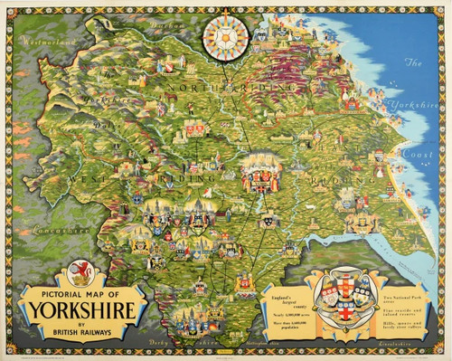 Bildkarte von yorkshire - bildkarte,