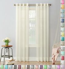 EIN STÜCK hochwertige Voile Vorhang Ring Top solide transparent 118" breit mit 16 Ringen 