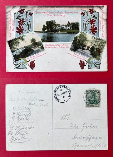 Jugendstil erkner 1909 - jugendstil, ak