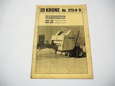 Krone KR 130 160 Rundballenpresse Betriebsanleitung Bedienungsanleitung