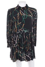 ZARA Kleid Print M dunkelblau grün