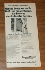 Seltene Werbung DYNAMIT NOBEL Kunststoffe - TROCAL Fenster 1970