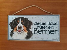 Tierschilder aus Holz Hund Dieses Haus hütet ein Berner 25x12,5x1 cm Schnür