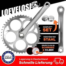 Vintage Singlespeed Eingang Tretkurbel Crank Stahl 1-fach Fahrrad Kurbelgarnitur