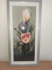 Wandbild Stickbild mit RAHMEN