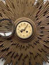 Samuel Marti XXL Wanduhr Strahlenuhr Pendel Sonne Holz Sunburst Paris Antik 1900