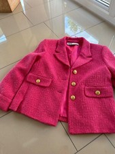 ZARA BLAZER TWEED BOUCLE NEON